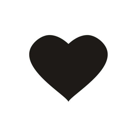 Heart icon in flat style on white background vector illustrationのイラスト素材