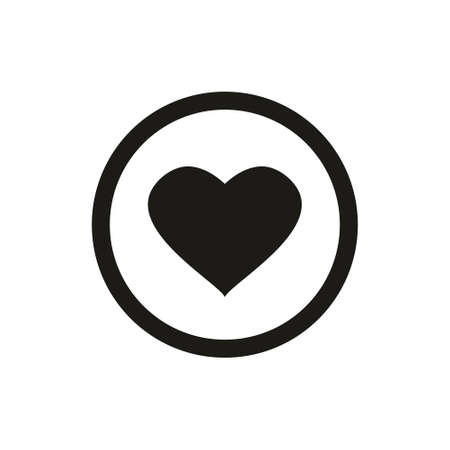Heart icon in flat style on white background vector illustrationのイラスト素材