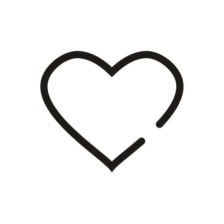 Heart line icon in flat style on white background vector illustrationのイラスト素材