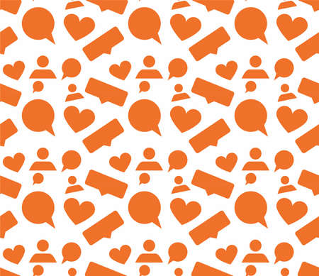 Social seamless pattern vector backgroundのイラスト素材