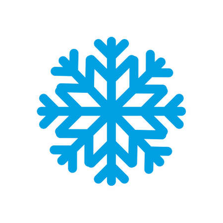 Snowflake icon in flat style on white background vector illustrationのイラスト素材