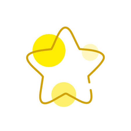 Gold Star icon in flat style on white background vector illustrationのイラスト素材