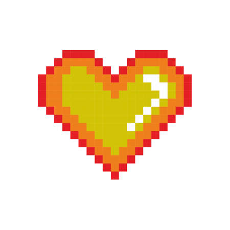 Pixel Heart icon in flat style on white background vector illustrationのイラスト素材