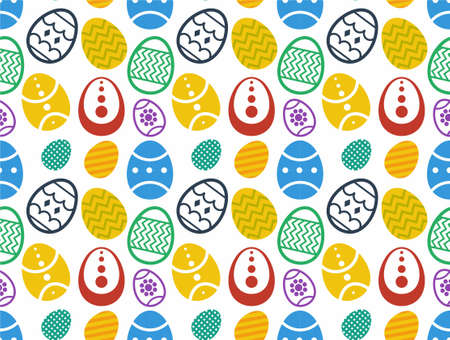 Easter seamless pattern. Colorful background with ornate eggs vector backgroundのイラスト素材