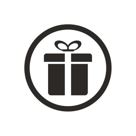 Gift icon in flat style on white background vector illustrationのイラスト素材