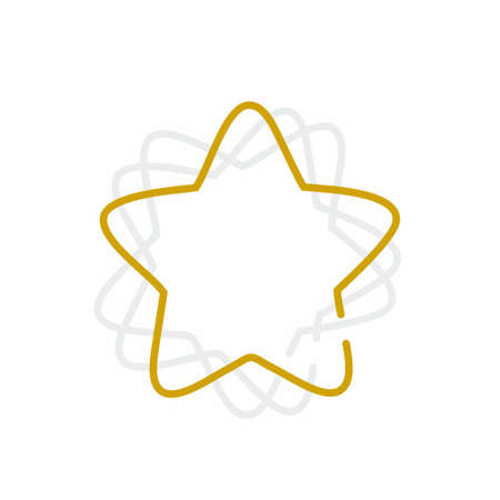 Gold Star icon in flat style on white background vector illustrationのイラスト素材