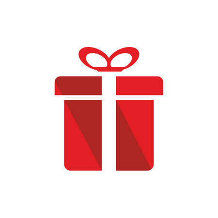 Gift icon in flat style on white background vector illustrationのイラスト素材