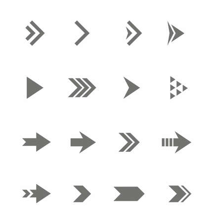 Arrow icon set isolated on white background vector illustrationのイラスト素材