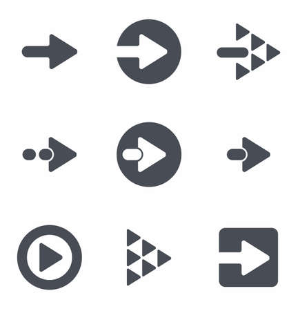 Arrow icon set isolated on white background vector illustrationのイラスト素材