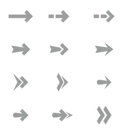 Arrow icon set isolated on white background vector illustrationのイラスト素材