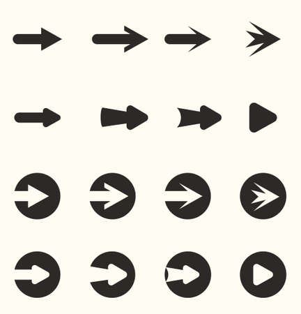 Arrow icon set isolated on white background vector illustrationのイラスト素材