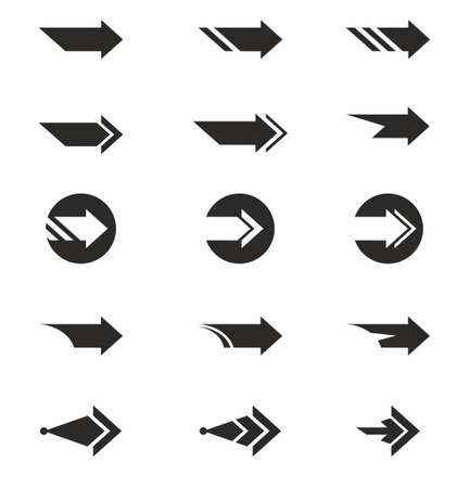 Arrow icon set isolated on white background vector illustrationのイラスト素材