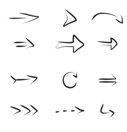 Arrow icon set isolated on white background vector illustrationのイラスト素材