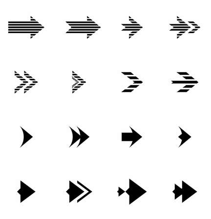 Arrow icon set isolated on white background vector illustrationのイラスト素材