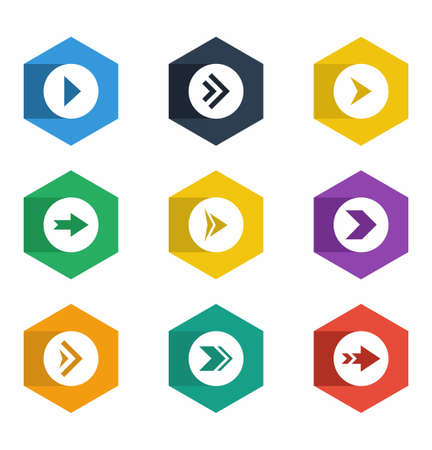 Arrow icon set isolated on white background vector illustrationのイラスト素材