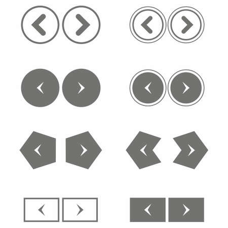 Arrow icon set isolated on white background vector illustrationのイラスト素材
