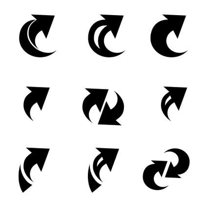 Arrow icon set isolated on white background vector illustrationのイラスト素材
