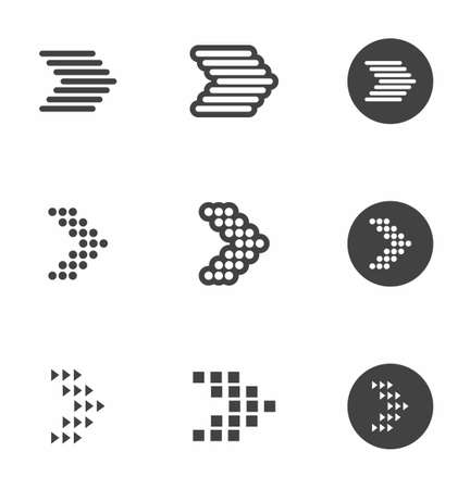 Arrow icon set isolated on white background vector illustrationのイラスト素材