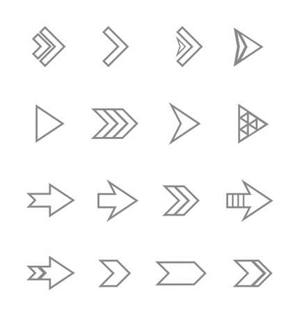 Arrow icon set isolated on white background vector illustrationのイラスト素材