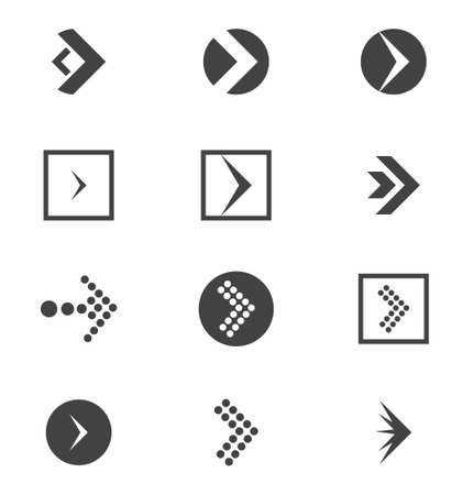 Arrow icon set isolated on white background vector illustrationのイラスト素材