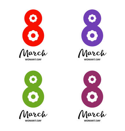 8 March on white background vector illustrationのイラスト素材