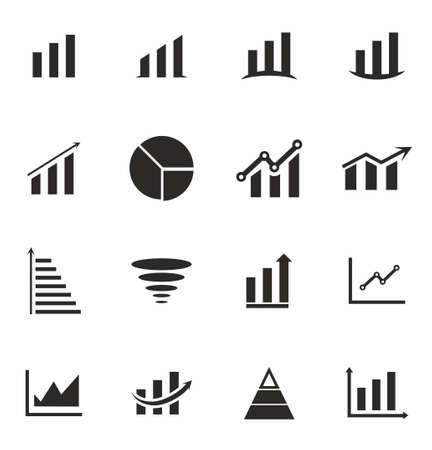 Data Analytic icon set on white background vector illustrationのイラスト素材
