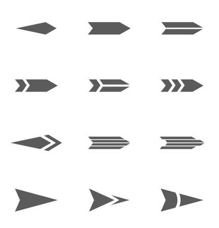 Arrow icon set isolated on white background vector illustrationのイラスト素材
