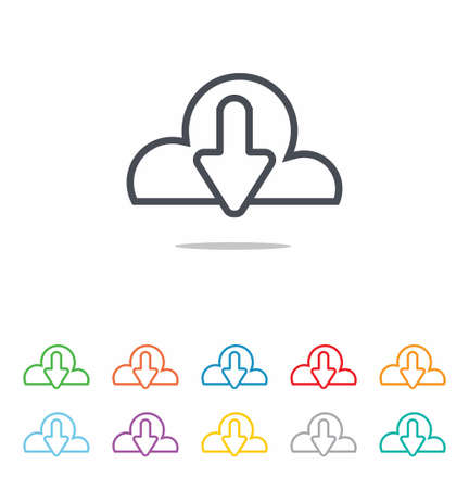 Download icon set on white background vector illustrationのイラスト素材