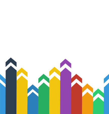 Colorful Arrows on white background vector illustrationのイラスト素材