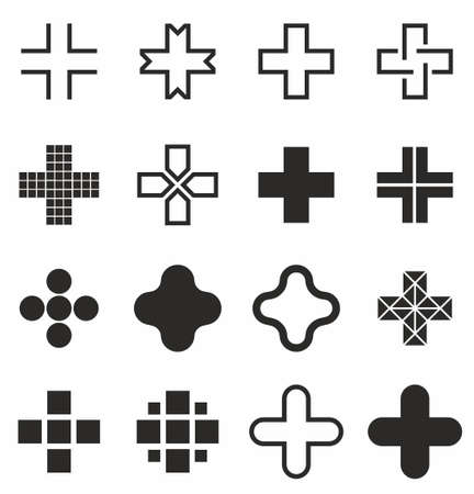 Medical cross icon set on white background vector illustrationのイラスト素材
