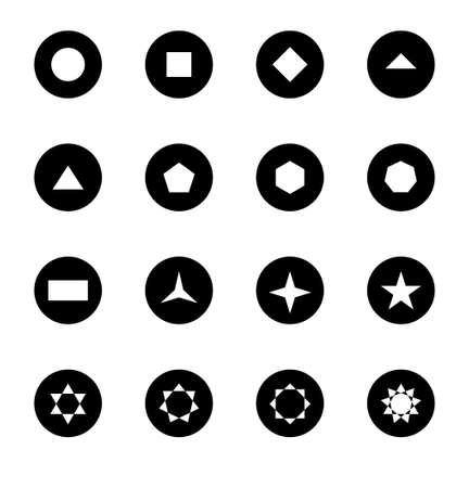 Geometric shapes icon set on white background vector illustrationのイラスト素材