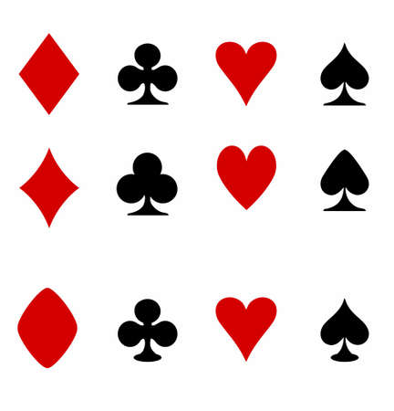 Suit deck of playing cards set on white background vector illustrationのイラスト素材