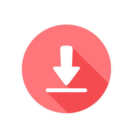 Download icon flat style on white background vector illustrationのイラスト素材