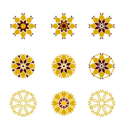 Flower icon set on white background vector illustrationのイラスト素材