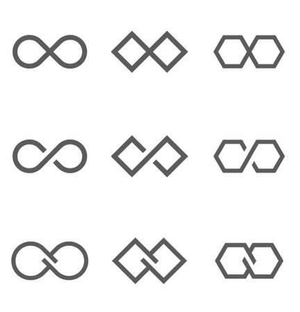 Infinity icon set on white background vector illustrationのイラスト素材