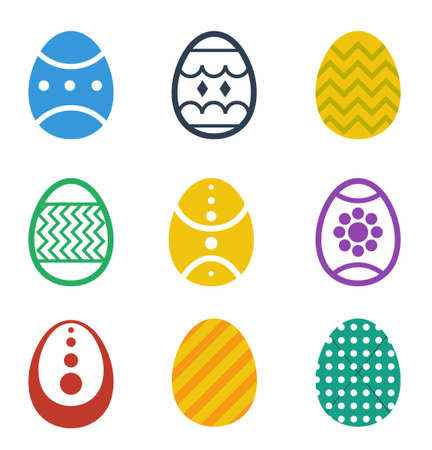 Easter egg icon set on white background vector illustrationのイラスト素材