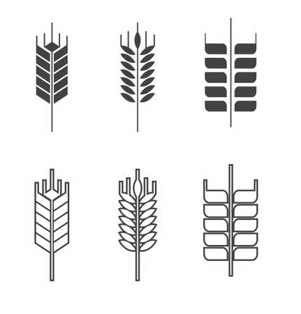 Wheat icon set on white background vector illustrationのイラスト素材