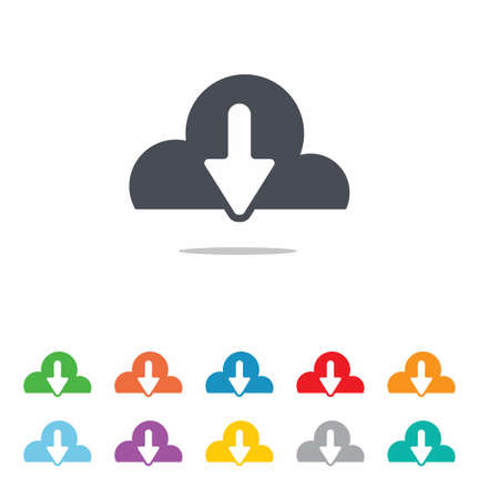 Download icon set on white background vector illustrationのイラスト素材