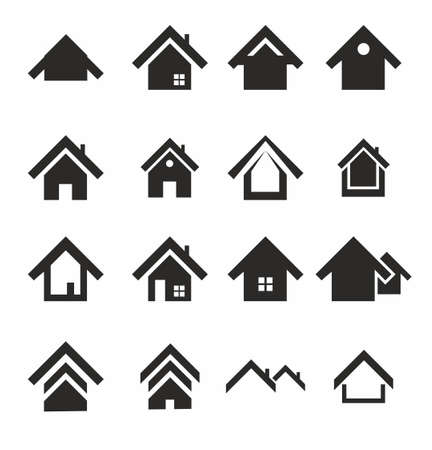 Home icon set on white background vector illustrationのイラスト素材