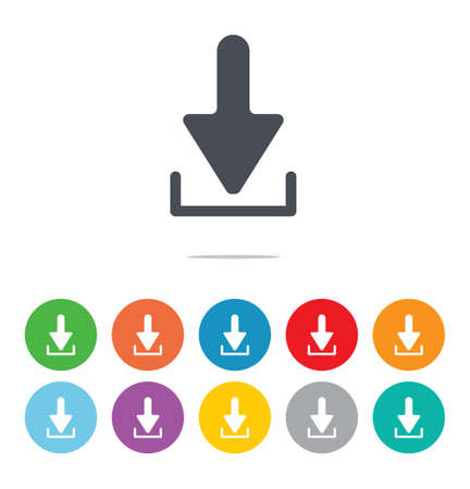 Download icon set on white background vector illustrationのイラスト素材