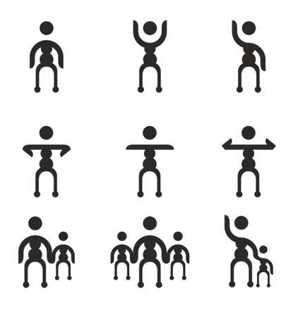 People icon set in flat style on white background vector illustrationのイラスト素材