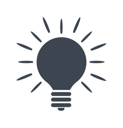 Light bulb icon in flat style on white background vector illustrationのイラスト素材