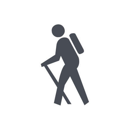 Hiking Icon on white background vector illustrationのイラスト素材