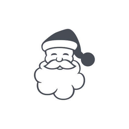 Santa Claus Icon flat style on white background vector illustrationのイラスト素材