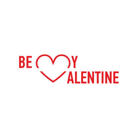 Be my valentine on white background vector illustrationのイラスト素材