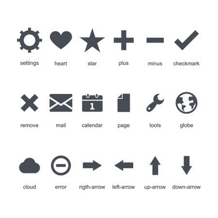 Web design Icon set on white background vector illustrationのイラスト素材