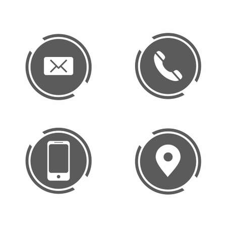 Contact info Icon set on white background vector illustrationのイラスト素材