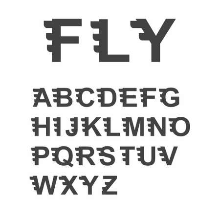 Alphabet fly on white background vector illustrationのイラスト素材