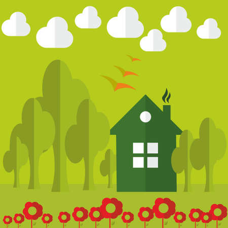 Home field graphic illustrationのイラスト素材