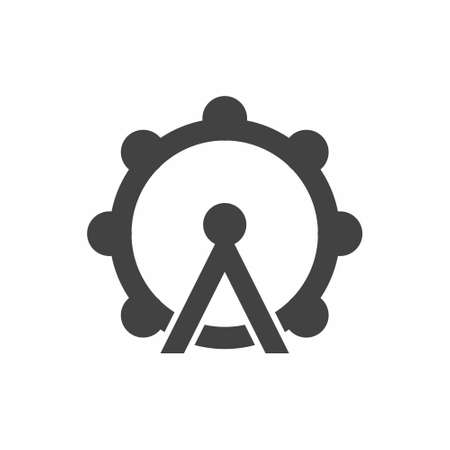 Ferris Wheel icon on white background illustrationのイラスト素材